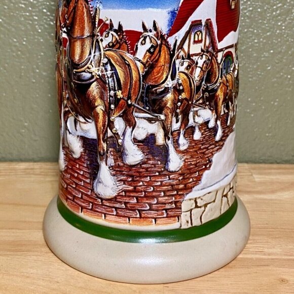 Budweiser Holiday Stein Grant’s Farm 1998 Holiday Anheuser-Busch Mint Brazil - Picture 7 of 16